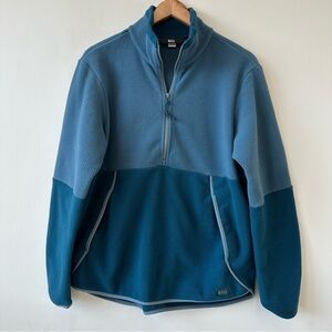 REI Teal and Blue Half Zip Fleece Pullover